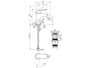 Mitigeur de bidet Ceralife O monocommande chrome